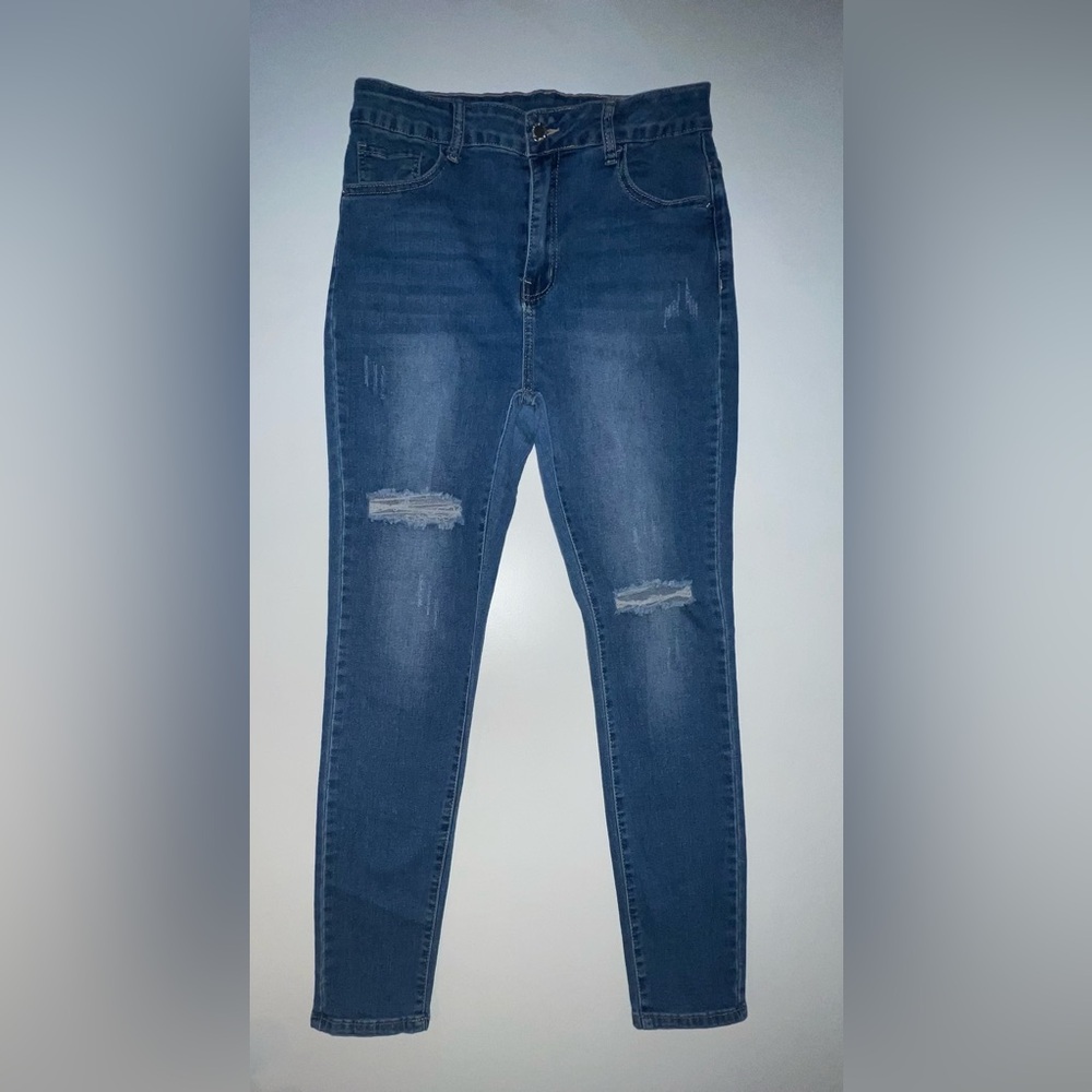 Lesdomakeup X SHEINsquad High Waisted Ripped Skinny Jeans Sz Large